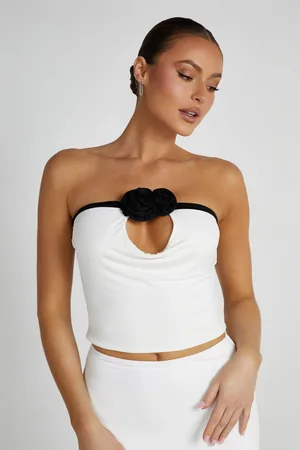 MESHKI Megan Strapless Rose Top