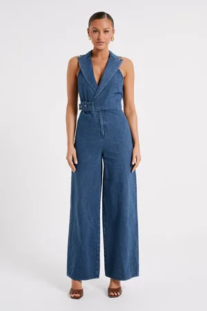 MESHKI Cadie Sleeveless Denim Jumpsuit