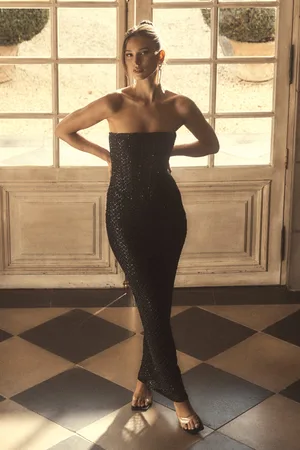 MESHKI Gemma Strapless Sequin Maxi Dress