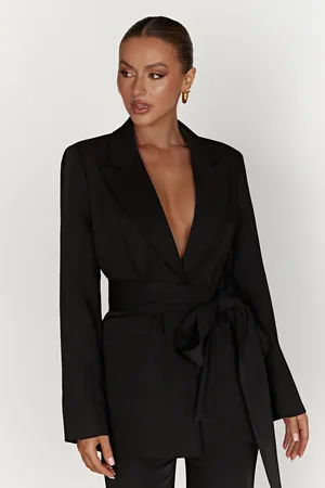 MESHKI Arna Oversized Belted Blazer