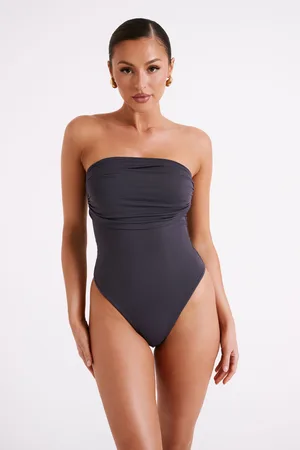 MESHKI Romina Recycled Nylon Ruched Bodysuit