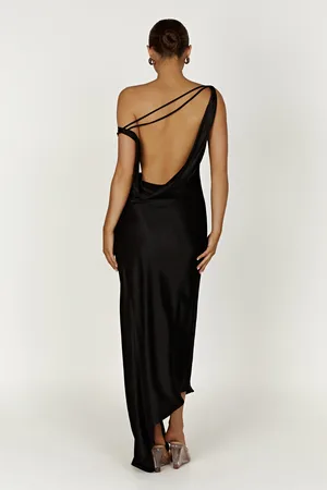 MESHKI Yvette Slip Maxi Dress With Asymmetrical Hem
