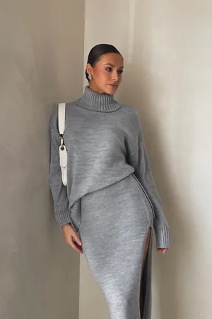 MESHKI Brittany High Neck Knit Jumper