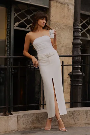 MESHKI Daria Suiting Midi Skirt