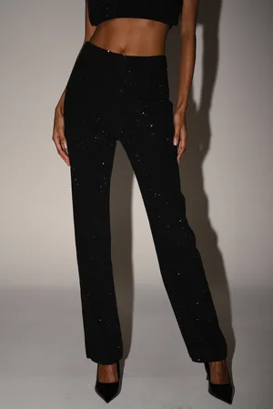 MESHKI Kaycee Straight Leg Diamante Pants