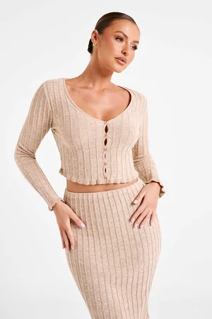 MESHKI Silvia Long Sleeve Knit Cardigan