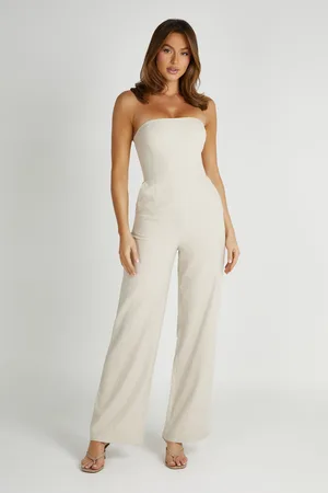 MESHKI Anita Strapless Linen Jumpsuit