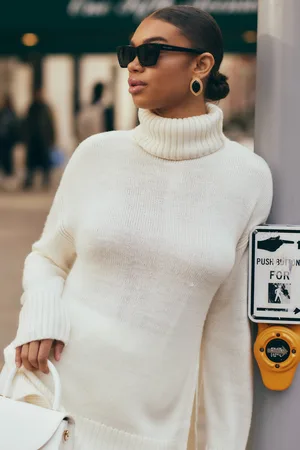 MESHKI Brittany High Neck Knit Jumper