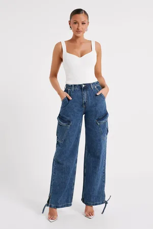 MESHKI Thelma Relaxed Denim Cargo Pants