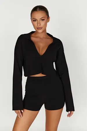 MESHKI Lennox Collared Knit Jumper