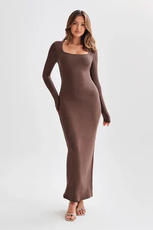 MESHKI Vanessa Modal Long Sleeve Midi Dress
