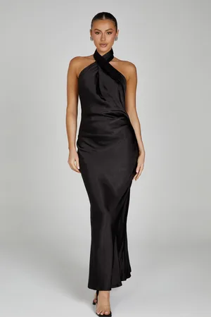 MESHKI Laura Halter Satin Gown