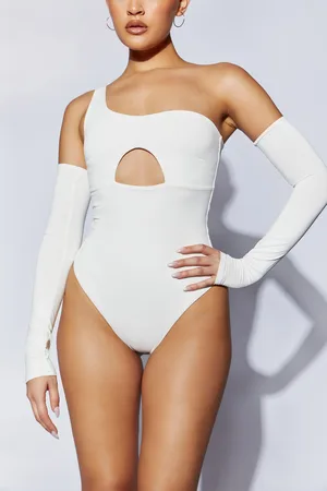 MESHKI Lexi One Shoulder Cut Out Bodysuit
