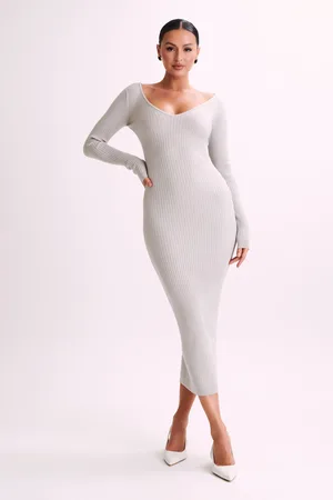 MESHKI Nina Long Sleeve Knit Midi Dress
