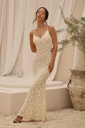 MESHKI Joelle Lace Cupped Maxi Dress