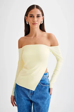 MESHKI Carmen Recycled Nylon Off Shoulder Top