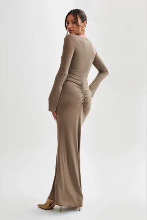 MESHKI Millicent Slinky Long Sleeve Maxi Dress