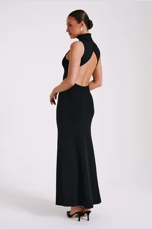 MESHKI Louisa High Neck Knit Maxi Dress