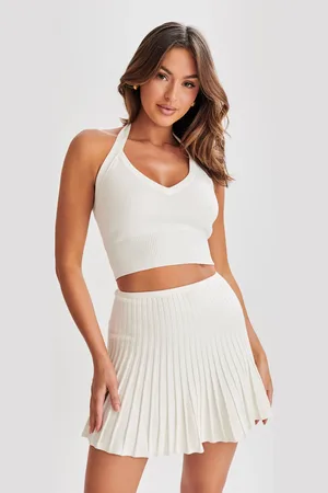 MESHKI Wendy Halter Knit Top
