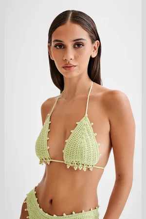 MESHKI Sadie Pearl Knit Bikini Top