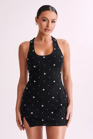 MESHKI Laurel Beaded Micro Mini Dress With Racerback