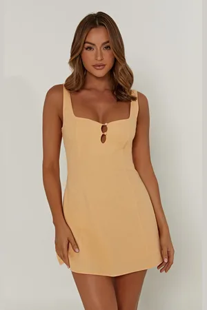 MESHKI Tandie Linen Flare Mini Dress