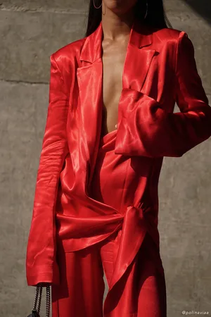 MESHKI Aspyn Satin Blazer Jacket