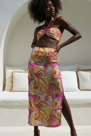 MESHKI Frankie Two Tone Satin Maxi Skirt