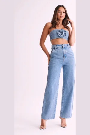 MESHKI Samantha Rose Denim Bandeau