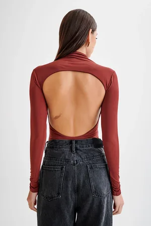 MESHKI Elani Slinky High Neck Bodysuit