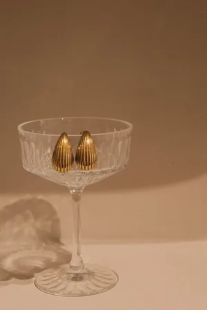 MESHKI Sloane C Shape Hoop Earrings