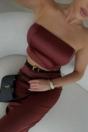 MESHKI Monique Satin Tube Top