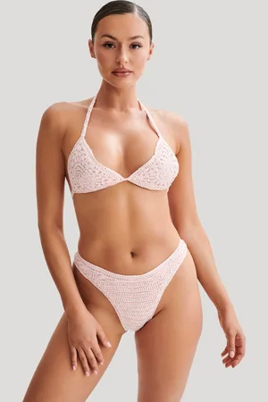 MESHKI Verity Embellished Knit Bikini Top