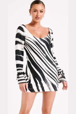 MESHKI Marta Printed Satin Mini Dress