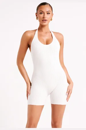 MESHKI Aitana Halter Neck Knit Playsuit