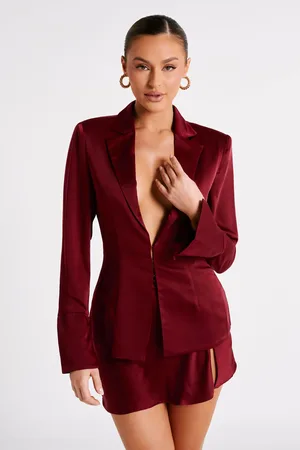 MESHKI Hartley Satin Collared Shirt