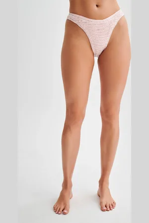 MESHKI Verity Embellished Knit Bikini Bottom