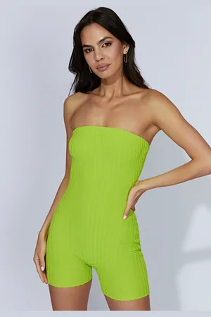 MESHKI Ginny Strapless Knitted Playsuit