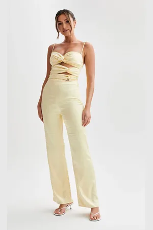 MESHKI Elina Twist Satin Jumpsuit