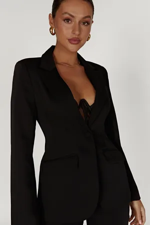 MESHKI WNT Blazer Dress, XXL Helda Fitted Cinched Waist Blazer