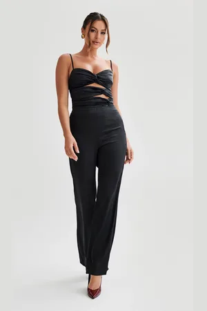 MESHKI Elina Twist Satin Jumpsuit
