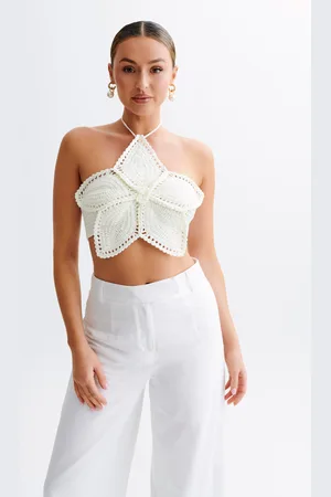 BSD Bailey Floral Crochet Halter Top