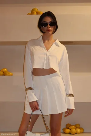 MESHKI Julianna Cotton Button Up Shirt