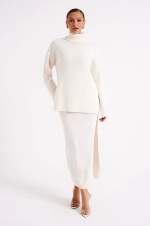 MESHKI Brittany Knit Midi Skirt