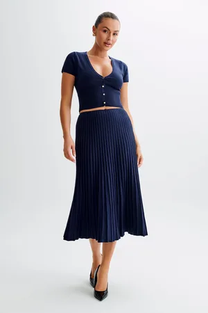 MESHKI Jolene Rib Knit Midi Skirt