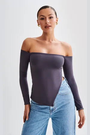 MESHKI Carmen Recycled Nylon Off Shoulder Top