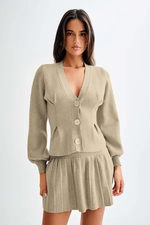 MESHKI Beverly Knit Cinched Cardigan