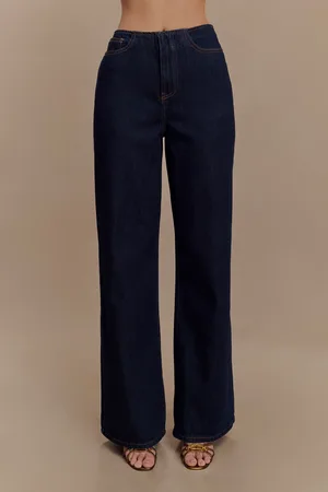 MESHKI Caitlin Mid Rise Denim Flare Jeans