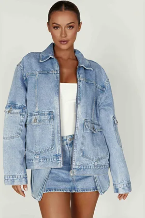 MESHKI Rylee Oversized Denim Jacket