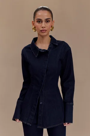 MESHKI Jericho Asymmetrical Denim Shirt
